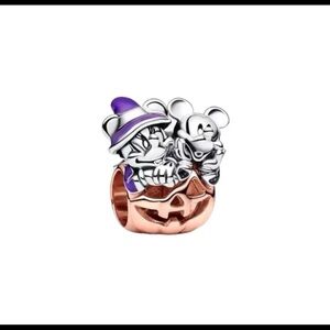 Disney Mickey Mouse & Minnie Mouse Halloween Pumpkin Pandora Charm certified